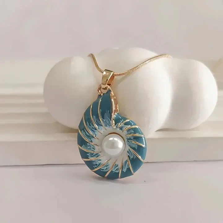 Perle Blaue Muschel-Halskette | Shop Nory