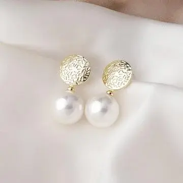 Perlenohrringe mit 18K vergoldetem Kupfer – Celeste | Shop Nory