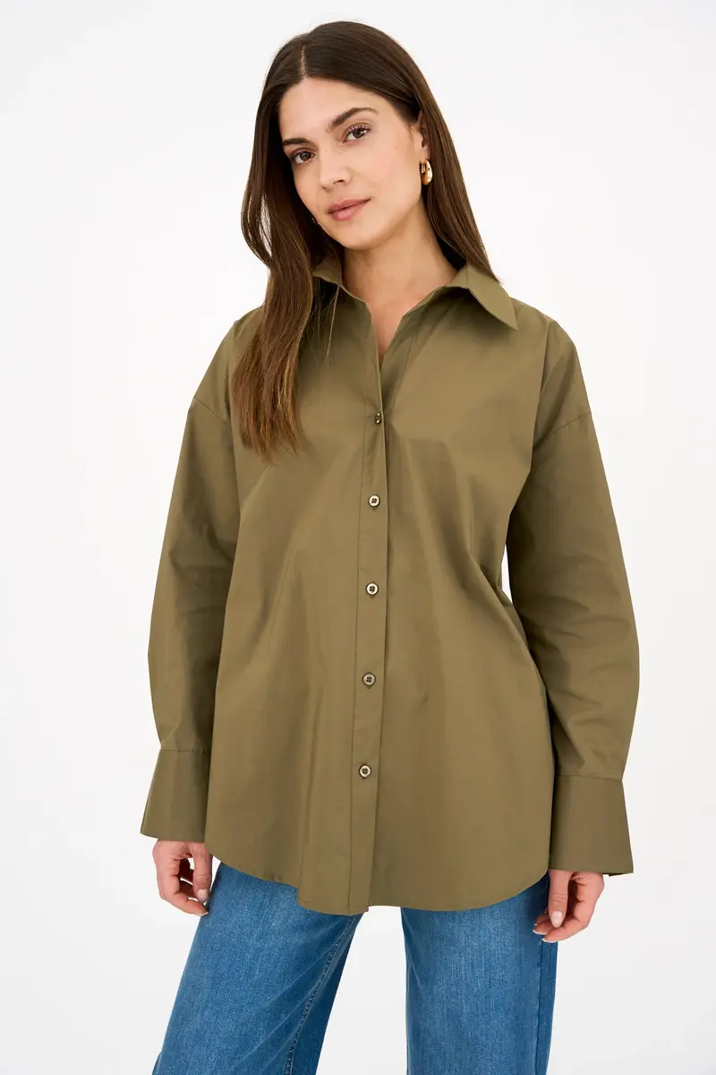 Pieszak Nyla Poplin shirt shadow green