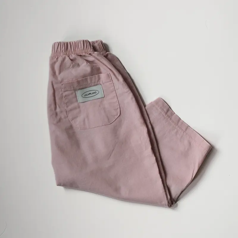 Pink Linen Round Pants