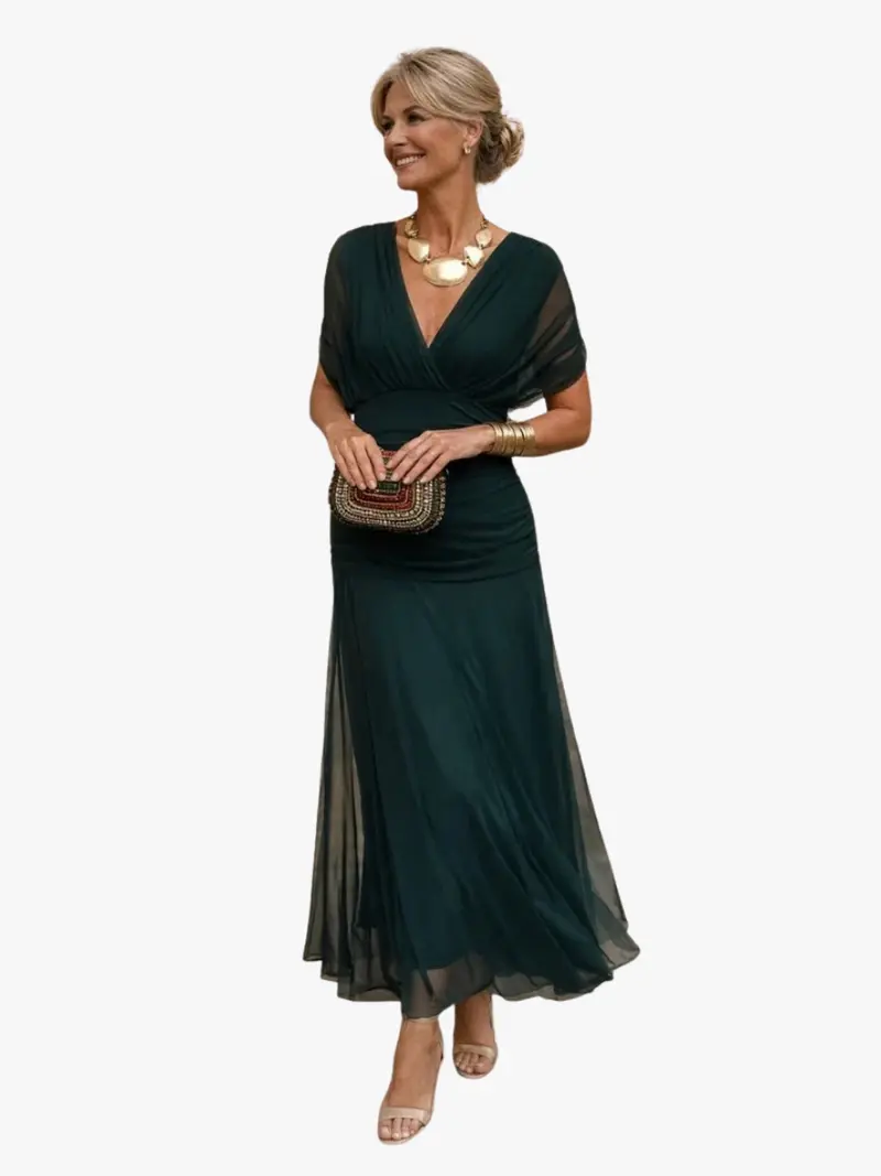 PLEATED FLOWING DRESS FOR WOMEN