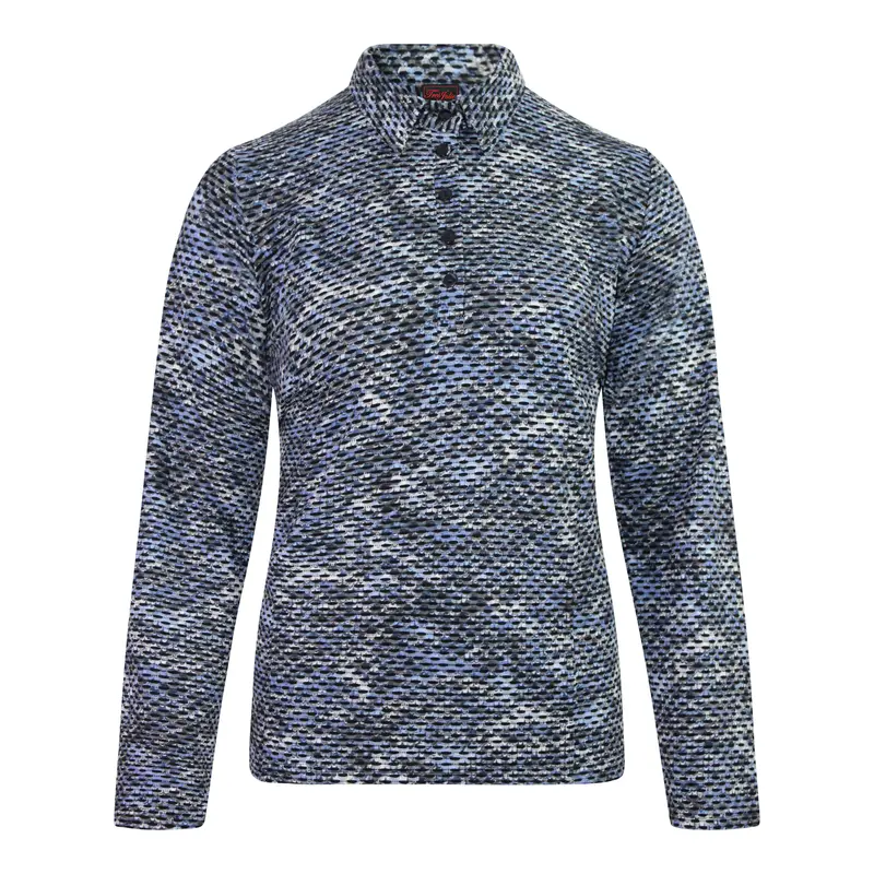 Poloshirt Gemêleerd Structuurpatroon Bic Blue