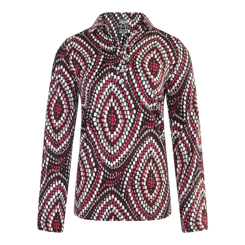 Poloshirt Grafische Mozaïekprint Rood