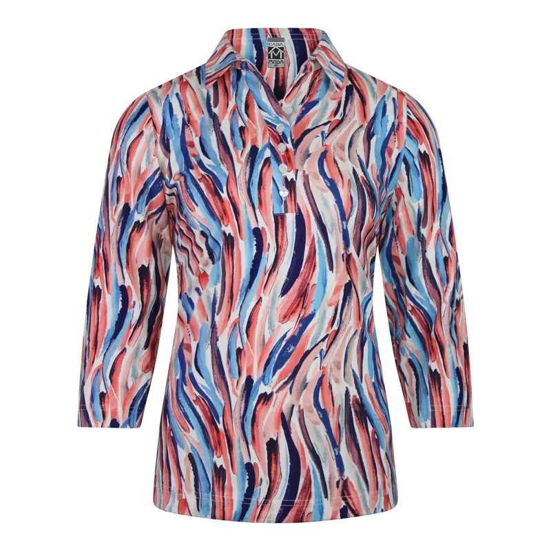 Poloshirt Multi Color Art Print 3/4