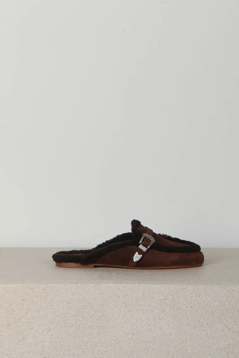Posa - Loafers - Aspen Mule Suede - Dark Brown