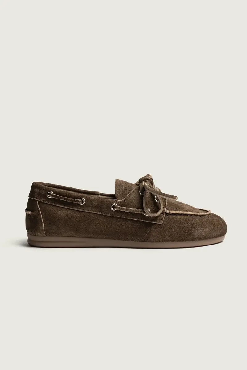 Posa - Loafers - Boat Loafer Brushed Suede - Dark Brown