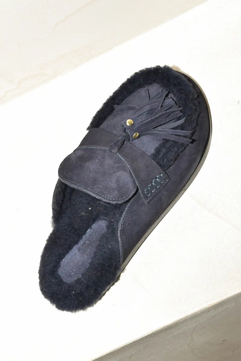 Posa - Loafers - Ranch Tassel Mule Suede - Night Blue