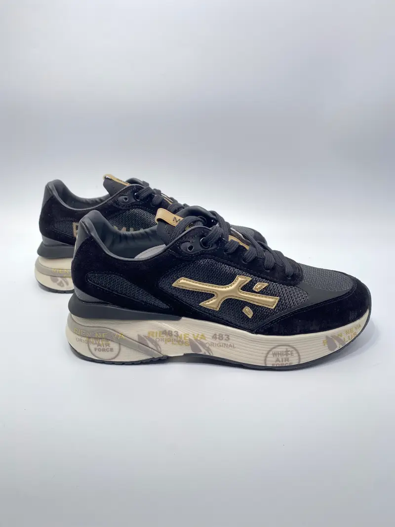 Premiata timeless trainer moerund zwart goud  6991