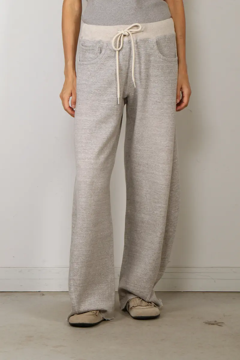R13 - Broek - Relaxed Darted Sweatpant - Heather Grey / Oatmeal