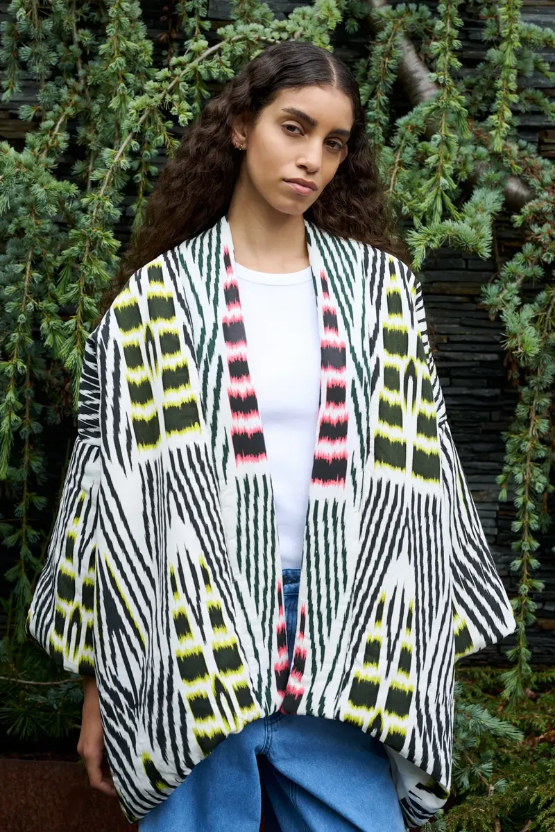 Rabens Saloner Abba ikat combo padded kimono