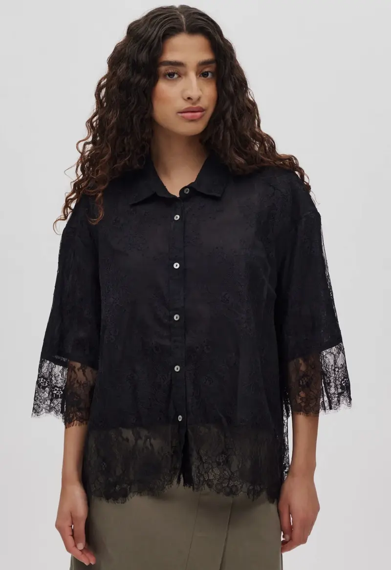 Rabens Saloner babara laced multi layer shirt