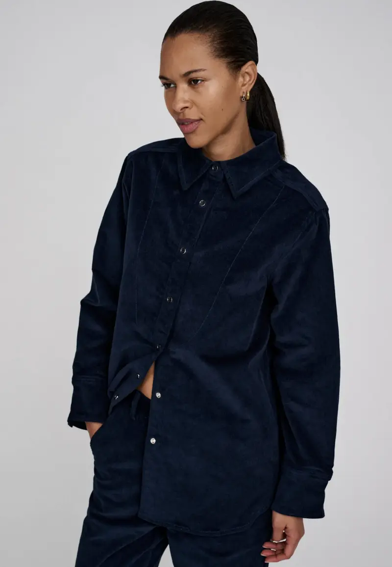 Rabens Saloner baby coduroy shirt paia navy