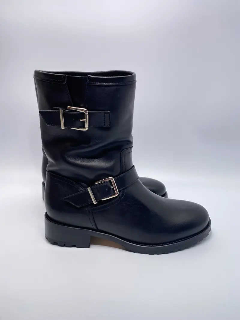 Rabens Saloner Biker boot mela black