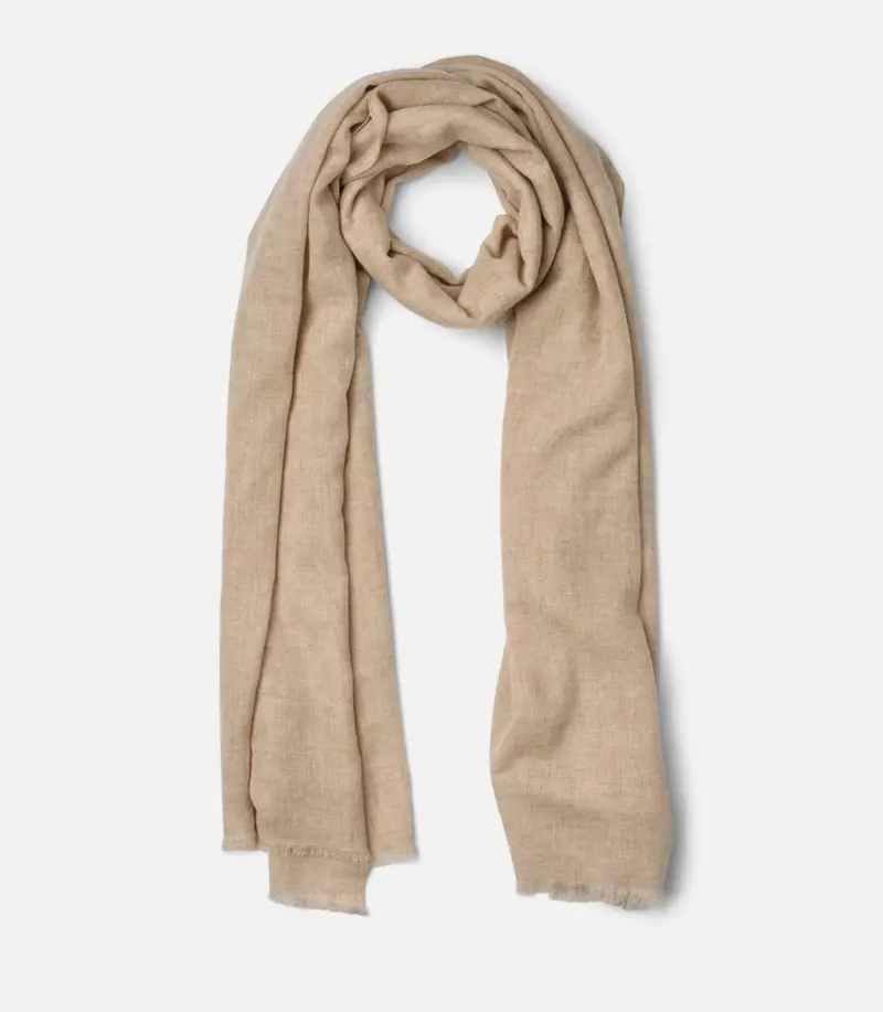 Rabens Saloner Caroliva oatmeal melange wool cash scarf