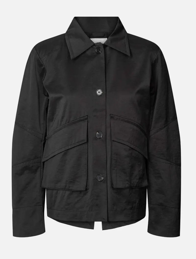 Rabens Saloner charmaine cotton fusion jacket pirate black