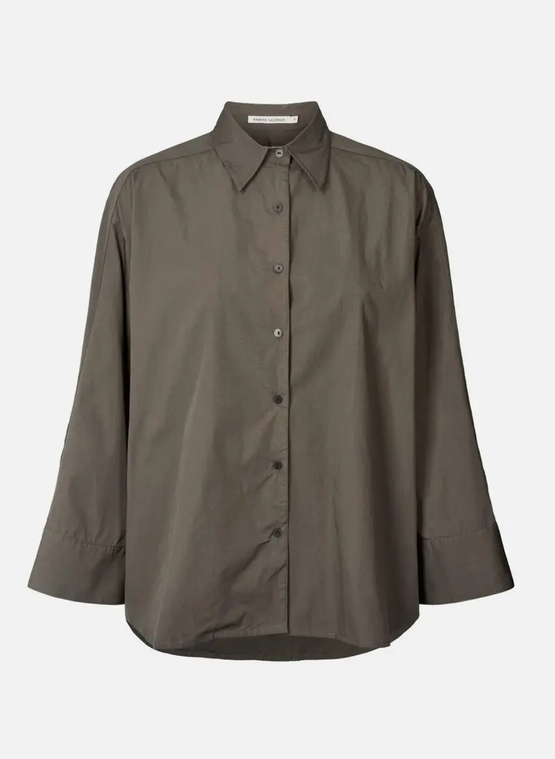 Rabens Saloner Chloe poplin full shirt pirate black