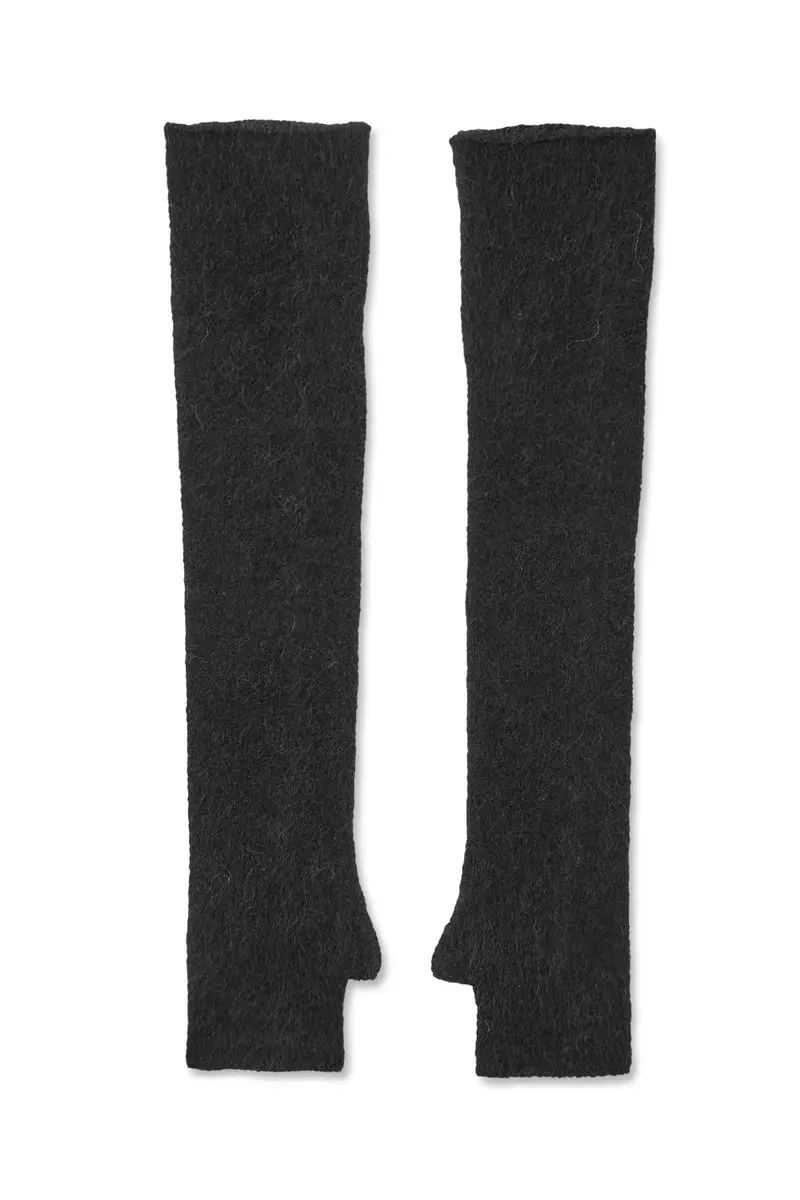 Rabens Saloner fluffy knit sleeves lorisa black