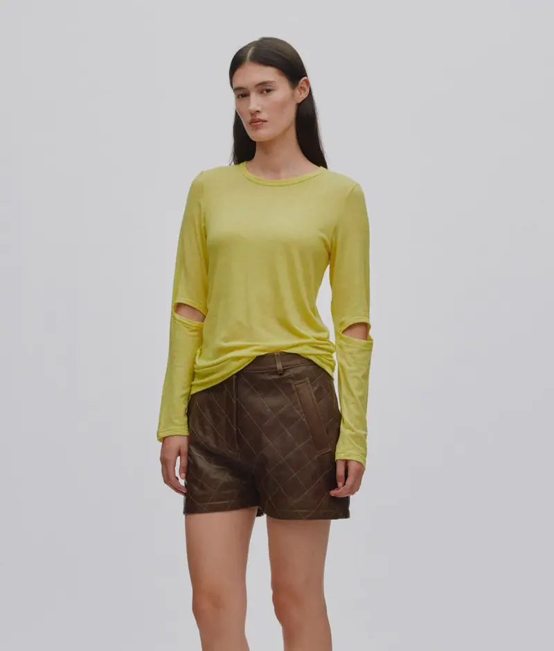Rabens Saloner jacka lucid long sleeve detail top limonade