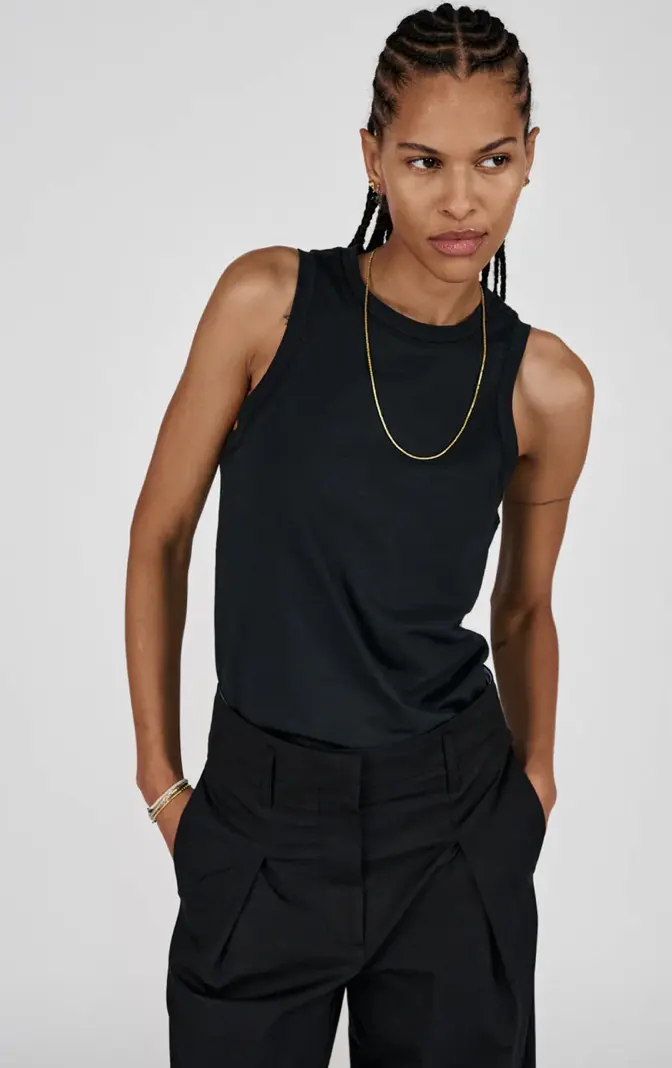 Rabens Saloner johnny pima jersey tank top pirate black