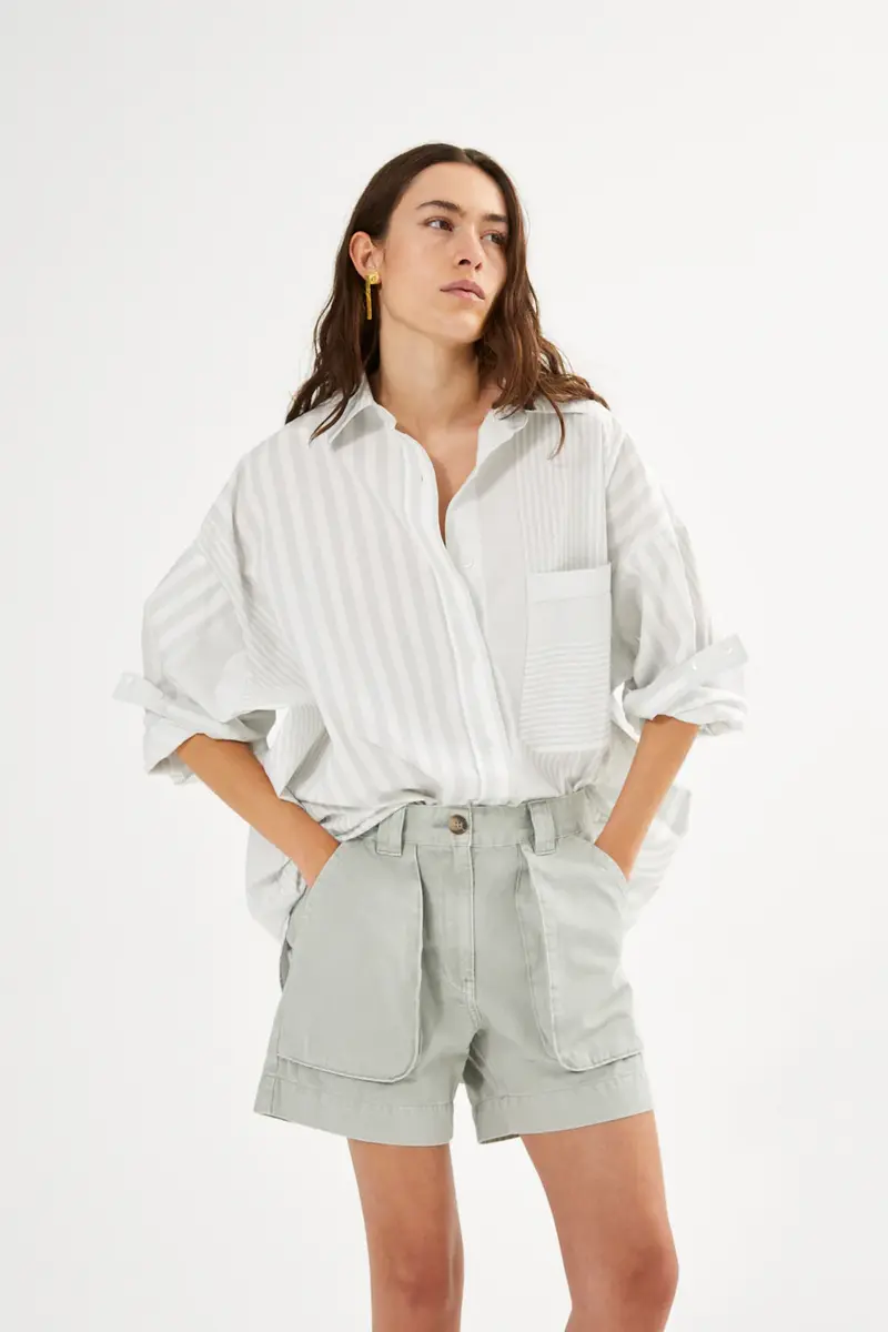 Rabens Saloner Nata canvas light short grey cloud