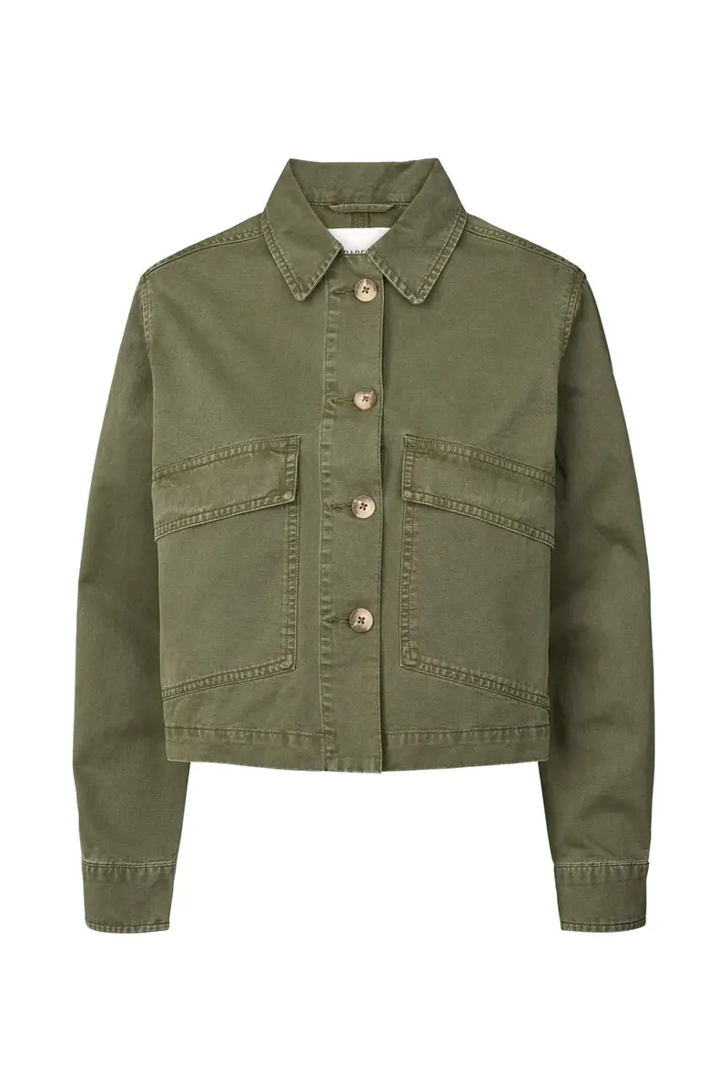 Rabens Saloner neva canvas light short jacket deep green