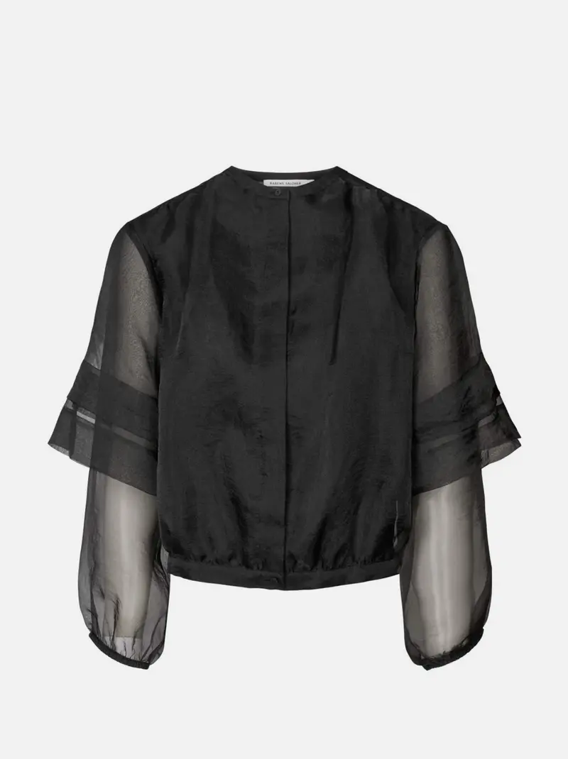 Rabens Saloner organza layer shirt jacket everlyn black