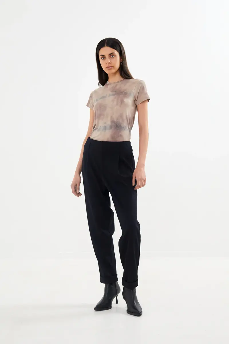 Rabens Saloner raina tailored pleat pants black navy