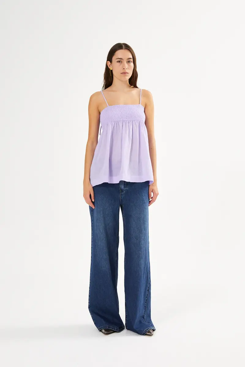 Rabens Saloner soft denim pant inez washed indigo