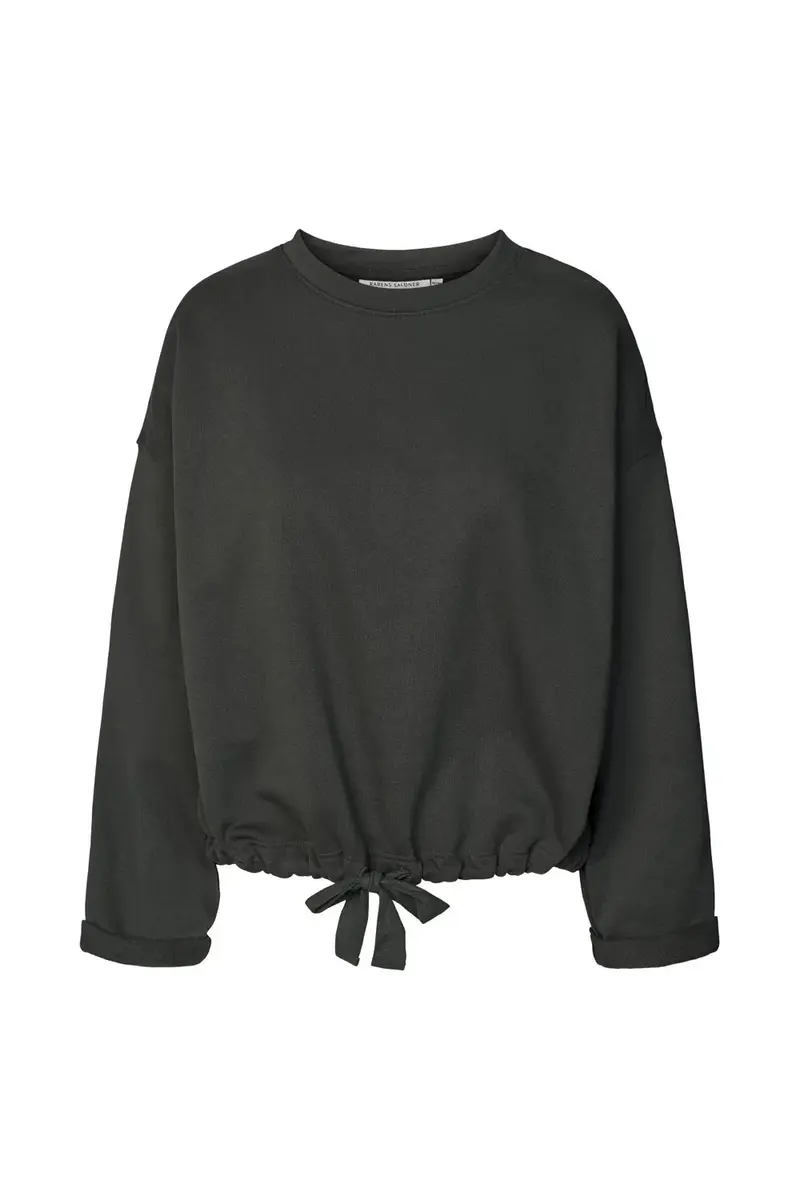 Rabens Saloner sweater drawstring top sheela faded black