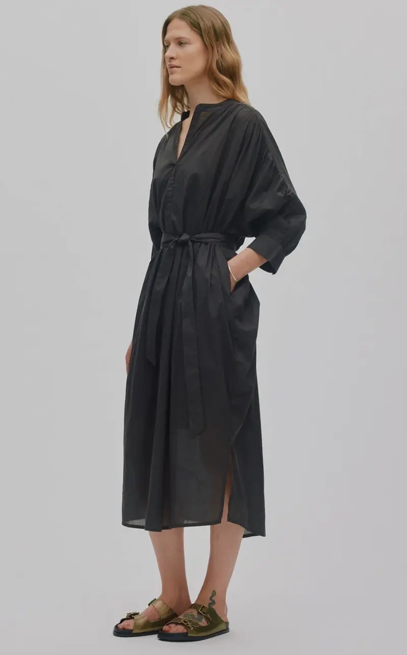 Rabens Saloner tuva voile shirt dress liquorice