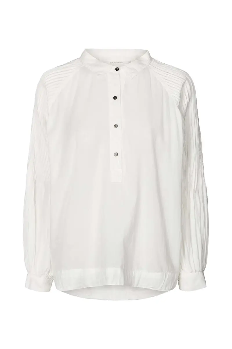Rabens Saloner Vanya Cotton LS Blouse White