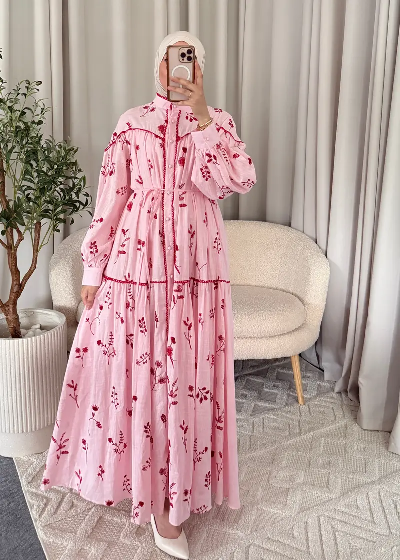 RABIHA COTTON DRESS PINK