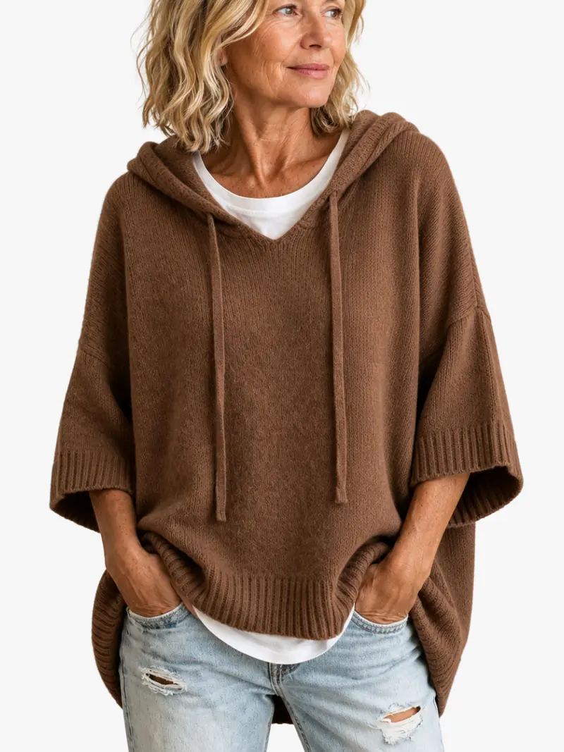 RELAXED HOODED SWEATER FOR WOMEN