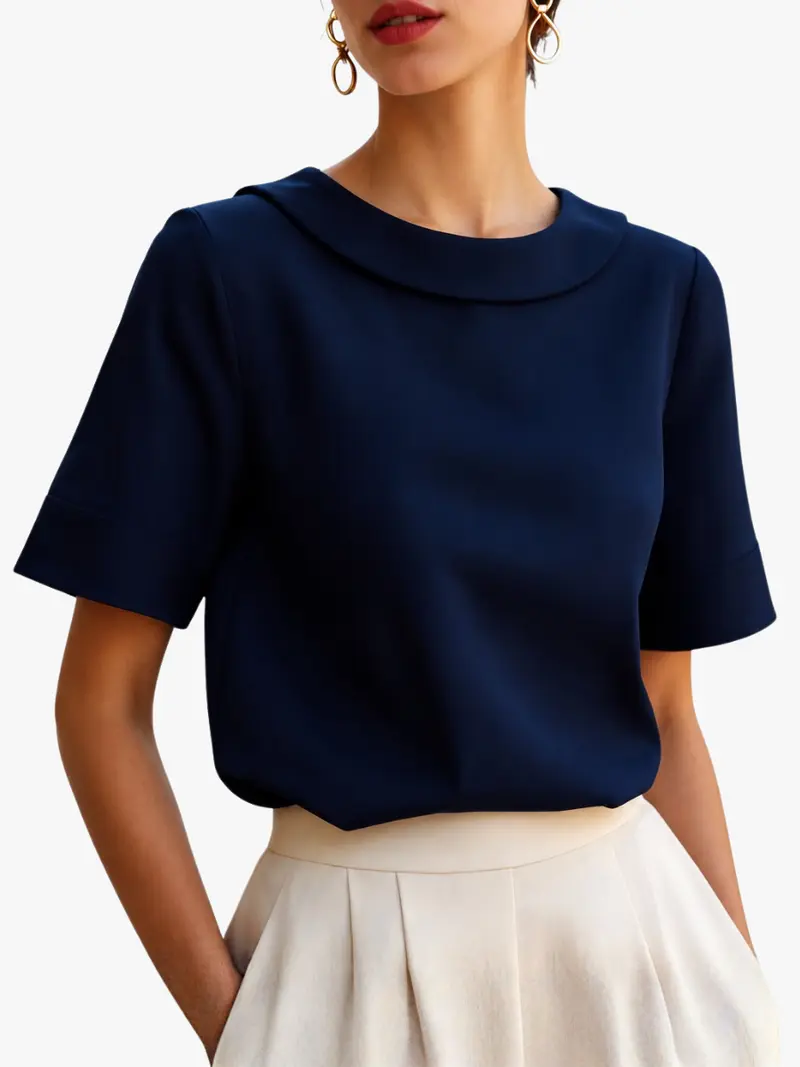 RELAXED SHORT-SLEEVE BLOUSE FOR WOMEN