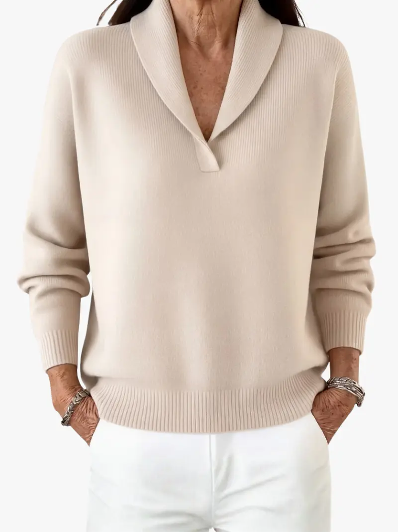 RELAXED V-NECK SWEATER FOR WOMEN