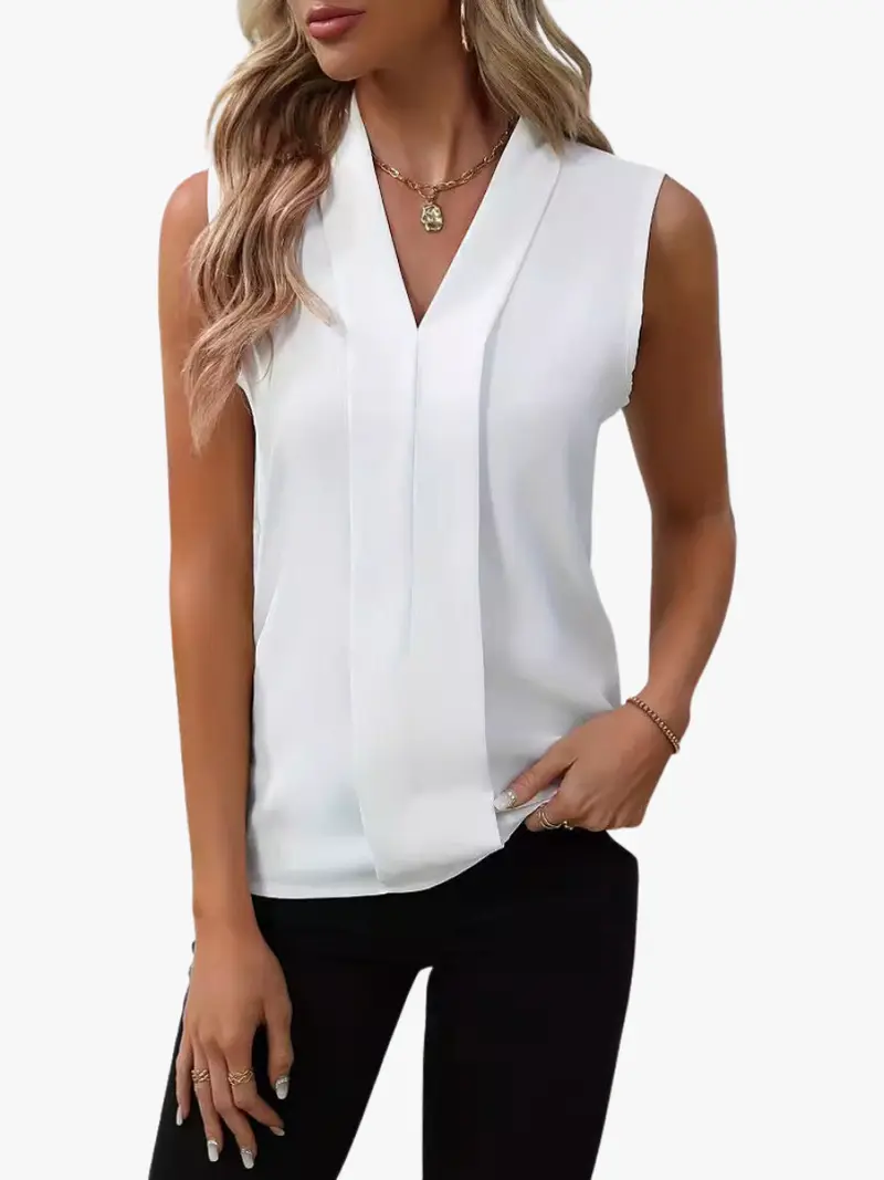 RELAXED V-NECK TOP FOR WOMEN