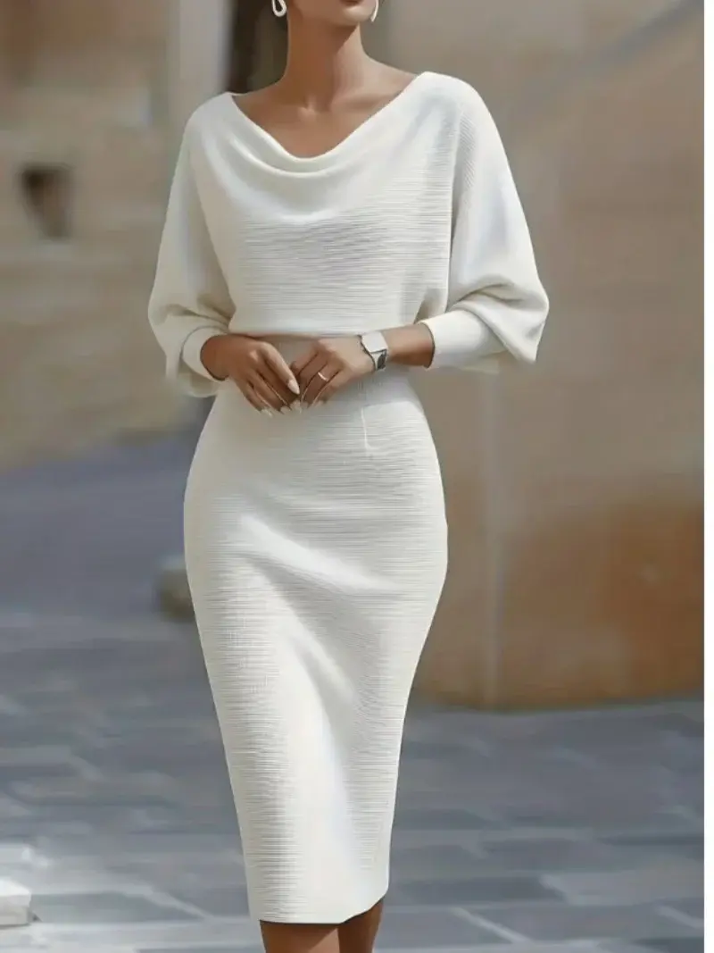 Ria™ | Cowl Neck Midi Dress