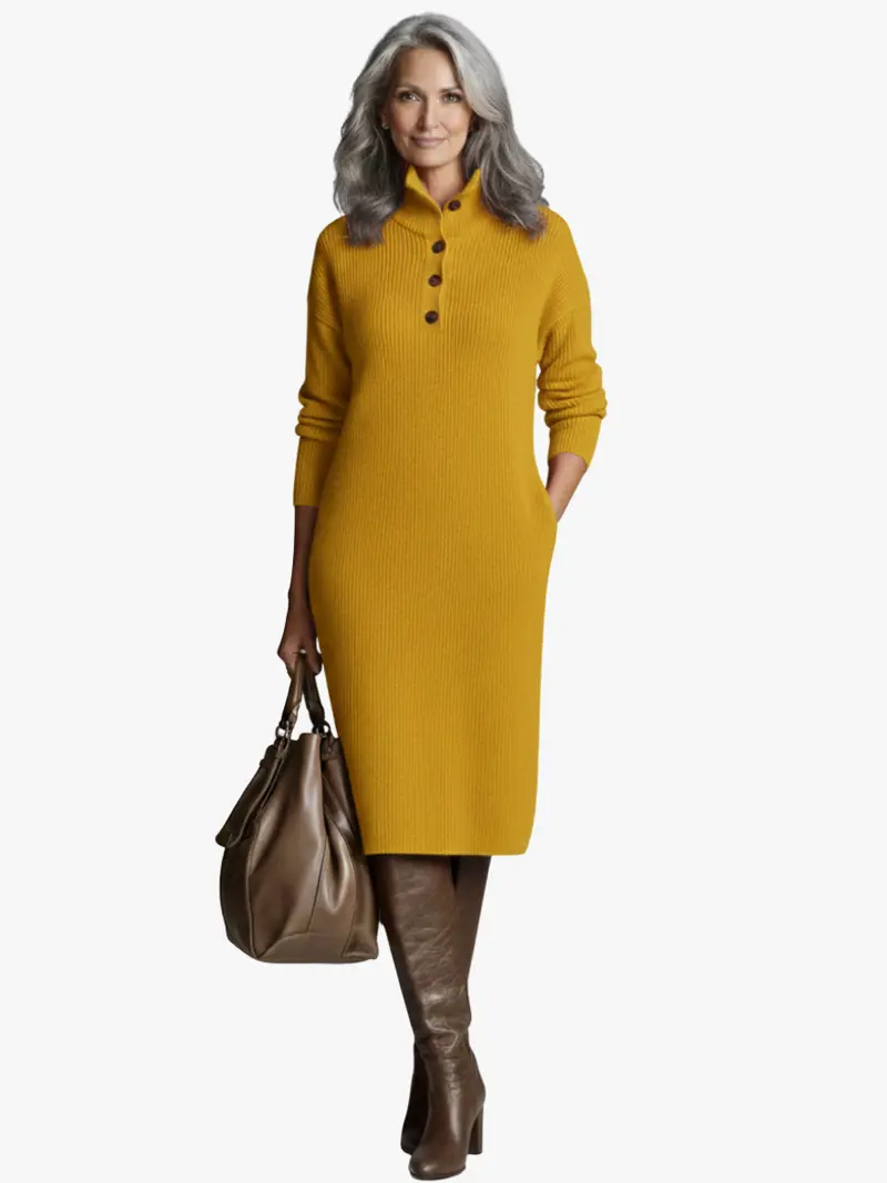 RIBBED MIDI DRESS FOR WOMEN
