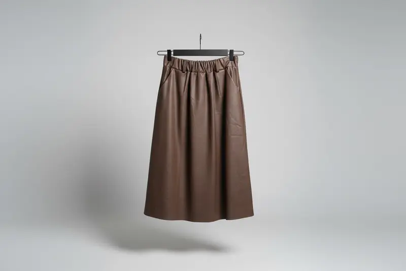 Rok leatherlook met riemlussen