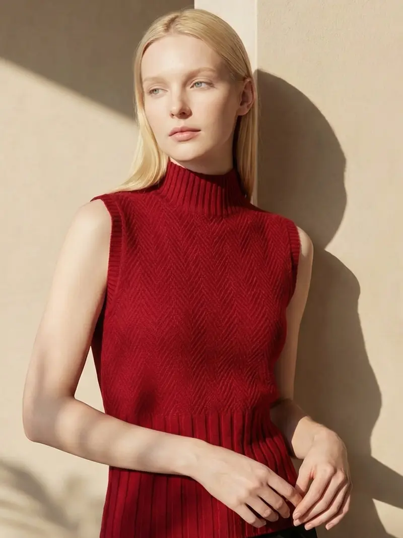 Rose | Dzianinowy top damski Brienna w wygodnym, codziennym stylu