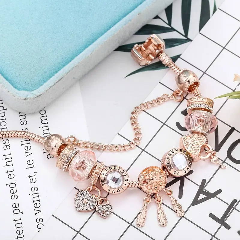 Rose Traumfänger-Armband mit Charms aus Sterling Silber | Shop Nory