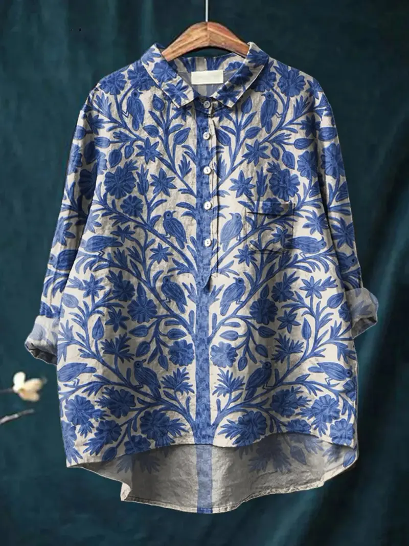 Rosie™ | Women's Indian Art Floral Vintage Print Casual Shirt