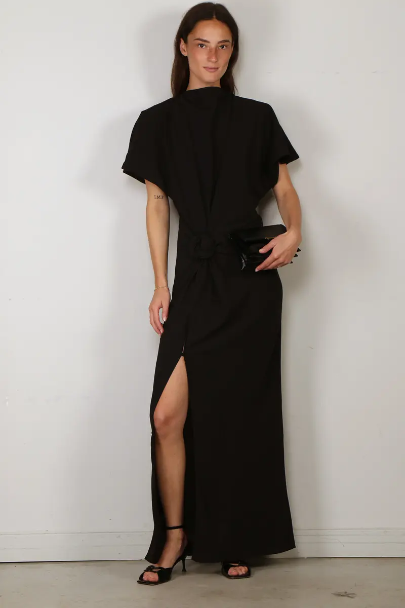 Rotate - Jurk - Maxi Slit Dress - Black