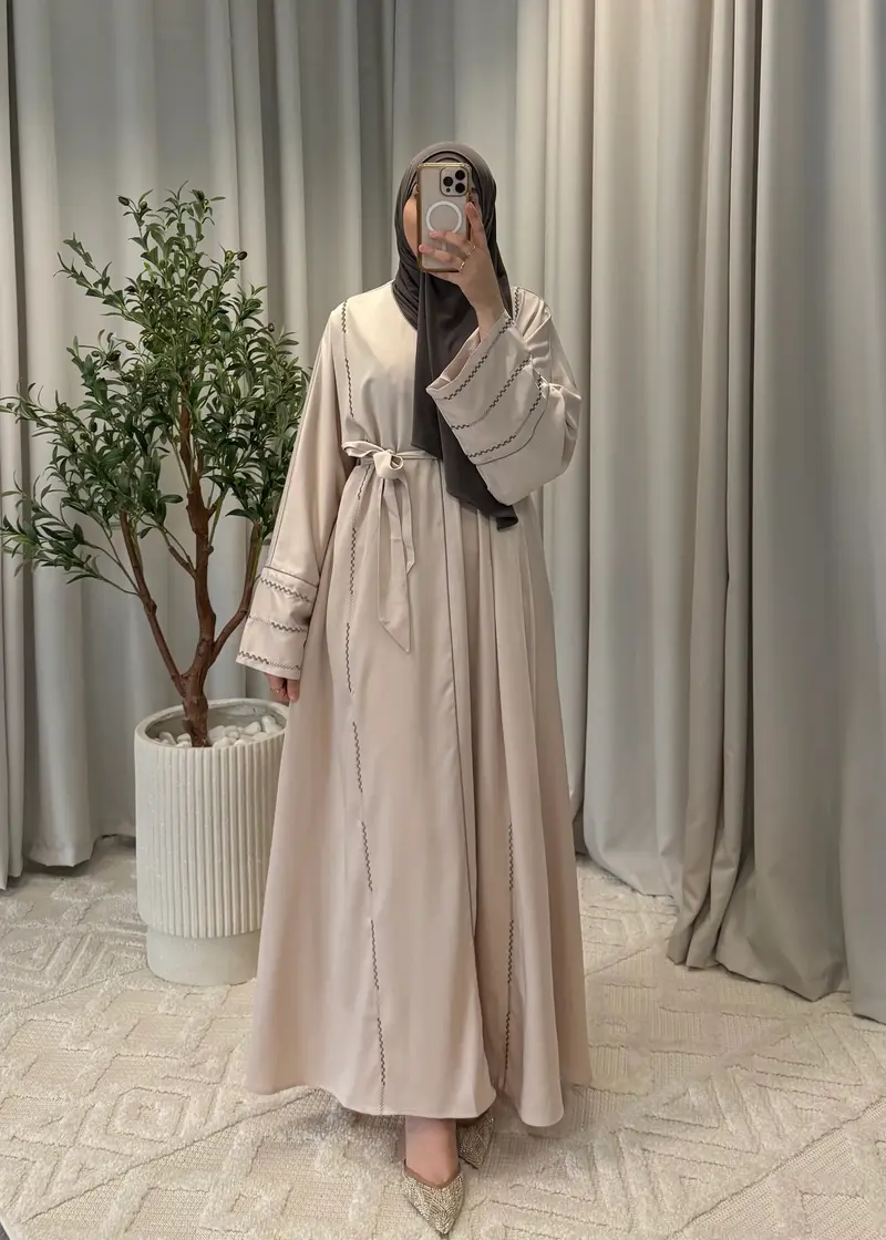 SABAH EMBROIDERED ABAYA BEIGE