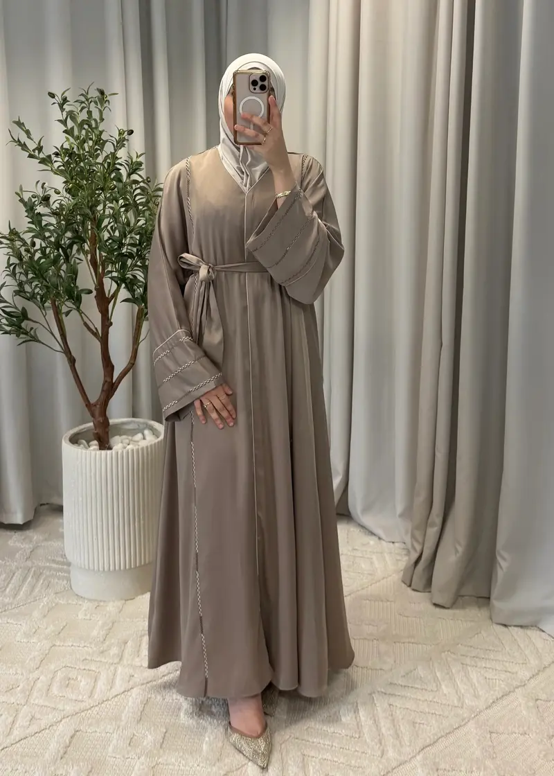 SABAH EMBROIDERED ABAYA BROWN