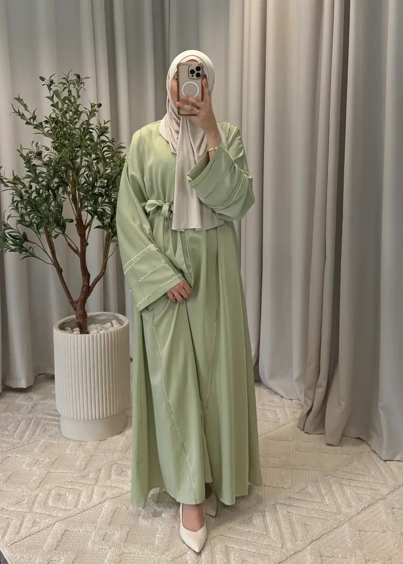 SABAH EMBROIDERED ABAYA GREEN