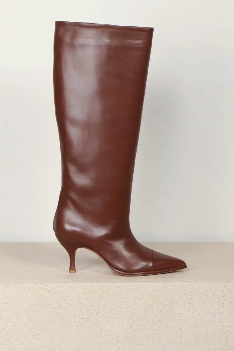 Sania d'mina - Laarzen - Avenue High Wide Shaft - Brown Leather