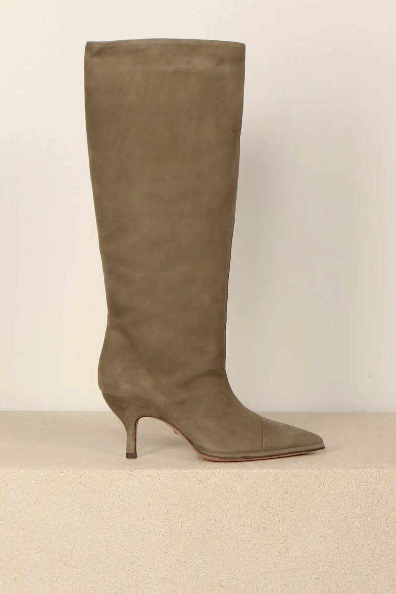 Sania d'mina - Laarzen - Avenue High Wide Shaft - Khaki Green Suede