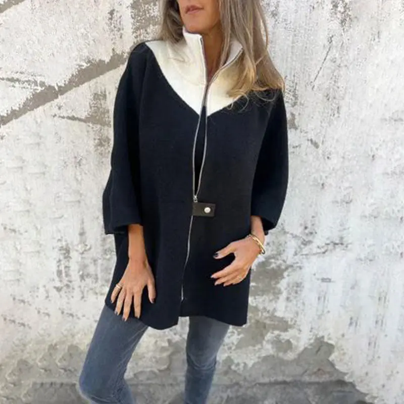 Schicke Bicolor-Langjacke für elegante Lagenlooks