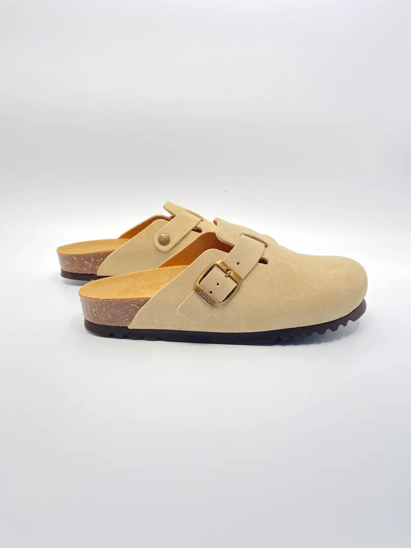 Scholl Sandaal Fae suède licht beige